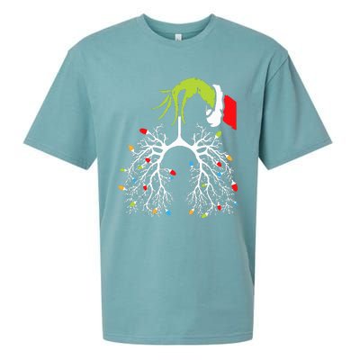 Christmas Nurse Lung Xmas Lights Funny Pulmonologist Xmas Sueded Cloud Jersey T-Shirt