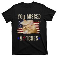 Cat Nine Lives Bitches You Missed Funny Trump Survived T-Shirt