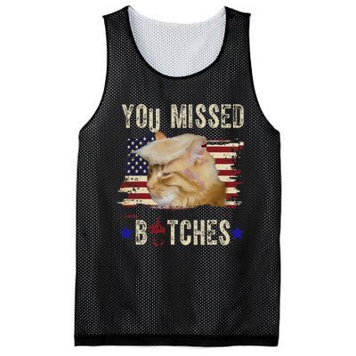 Cat Nine Lives Bitches You Missed Funny Trump Survived Mesh Reversible Basketball Jersey Tank