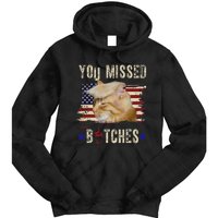 Cat Nine Lives Bitches You Missed Funny Trump Survived Tie Dye Hoodie