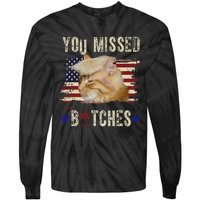 Cat Nine Lives Bitches You Missed Funny Trump Survived Tie-Dye Long Sleeve Shirt