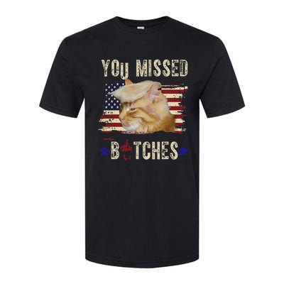 Cat Nine Lives Bitches You Missed Funny Trump Survived Softstyle CVC T-Shirt