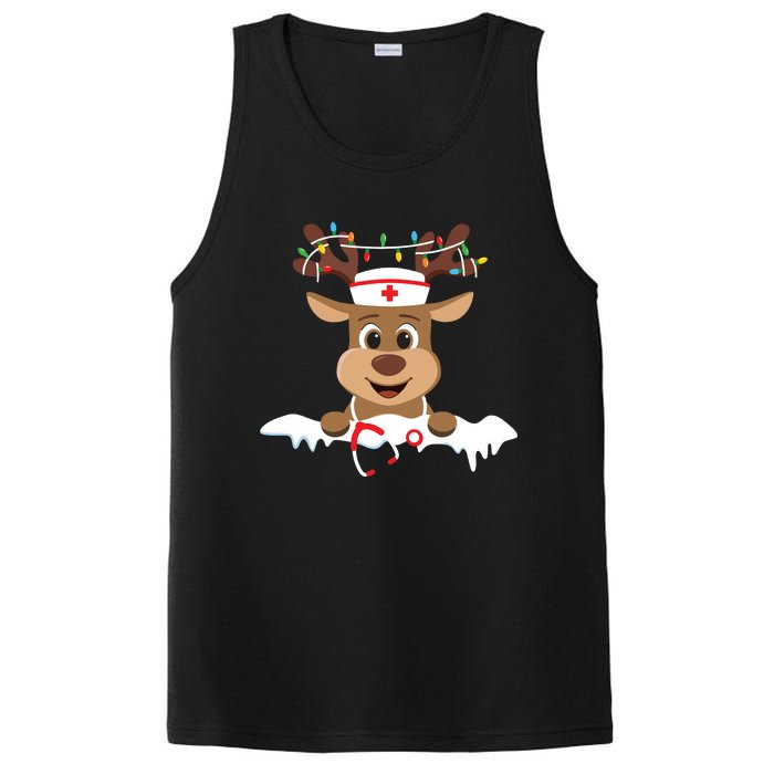 Christmas Nurse Love Nicu Rn Er Santa Reindeer Nurse Hat Elf PosiCharge Competitor Tank