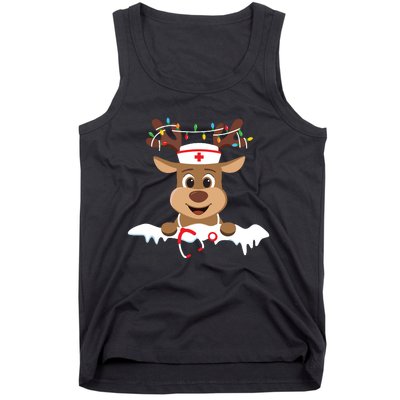 Christmas Nurse Love Nicu Rn Er Santa Reindeer Nurse Hat Elf Tank Top