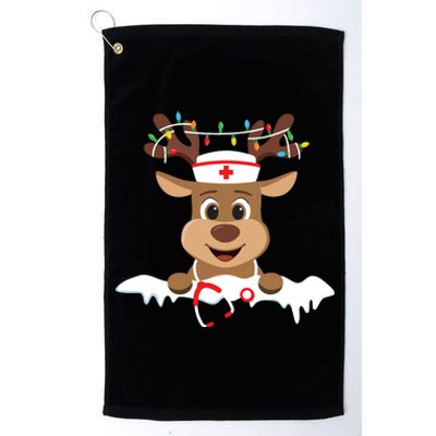 Christmas Nurse Love Nicu Rn Er Santa Reindeer Nurse Hat Elf Platinum Collection Golf Towel