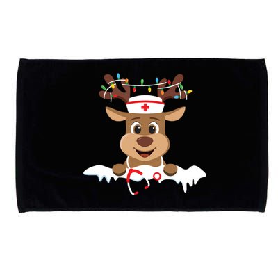 Christmas Nurse Love Nicu Rn Er Santa Reindeer Nurse Hat Elf Microfiber Hand Towel