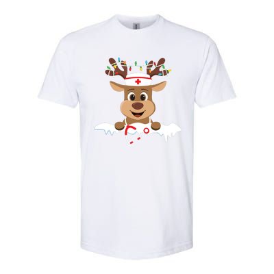 Christmas Nurse Love Nicu Rn Er Santa Reindeer Nurse Hat Elf Softstyle CVC T-Shirt