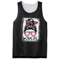 Cna Nurse Life Bleached P.Ink Leopard Messy Bun Women Mesh Reversible Basketball Jersey Tank