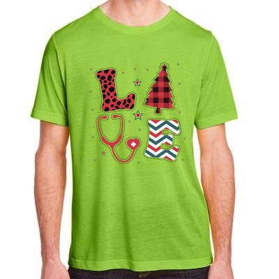 Christmas Nurse Love Stethoscope Xmas Tree Cute Nurse Adult ChromaSoft Performance T-Shirt