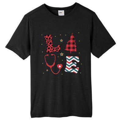 Christmas Nurse Love Stethoscope Xmas Tree Cute Nurse Tall Fusion ChromaSoft Performance T-Shirt