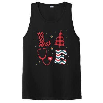 Christmas Nurse Love Stethoscope Xmas Tree Cute Nurse PosiCharge Competitor Tank