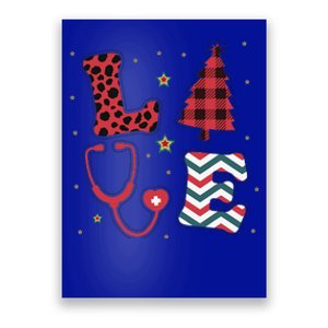 Christmas Nurse Love Stethoscope Xmas Tree Cute Nurse Poster