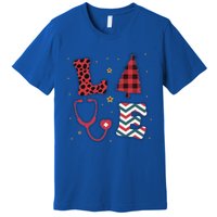 Christmas Nurse Love Stethoscope Xmas Tree Cute Nurse Premium T-Shirt