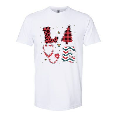 Christmas Nurse Love Stethoscope Xmas Tree Cute Nurse Softstyle CVC T-Shirt