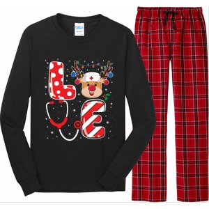 Christmas Nurse Love Nicu Rn Er Santa Reindeer Nurse Xmas Cool Gift Long Sleeve Pajama Set