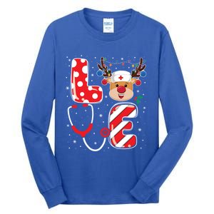 Christmas Nurse Love Nicu Rn Er Santa Reindeer Nurse Xmas Cool Gift Tall Long Sleeve T-Shirt