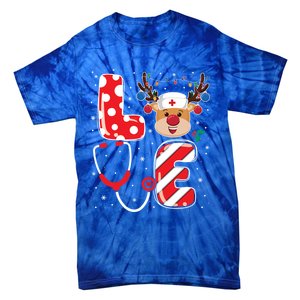 Christmas Nurse Love Nicu Rn Er Santa Reindeer Nurse Xmas Cool Gift Tie-Dye T-Shirt