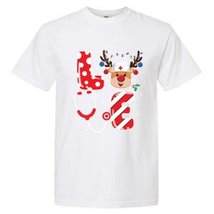 Christmas Nurse Love Nicu Rn Er Santa Reindeer Nurse Xmas Cool Gift Garment-Dyed Heavyweight T-Shirt