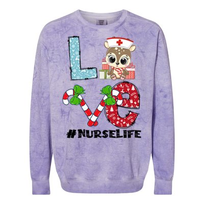 Christmas Nurse Love Nicu Rn Er Santa Reindeer Nurse Xmas Meaningful Gift Colorblast Crewneck Sweatshirt