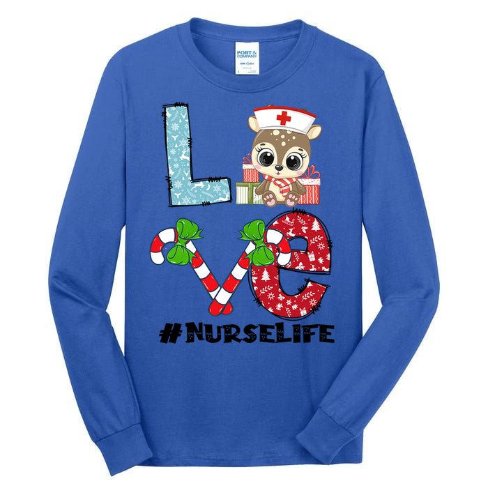 Christmas Nurse Love Nicu Rn Er Santa Reindeer Nurse Xmas Meaningful Gift Tall Long Sleeve T-Shirt