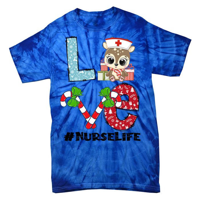 Christmas Nurse Love Nicu Rn Er Santa Reindeer Nurse Xmas Meaningful Gift Tie-Dye T-Shirt