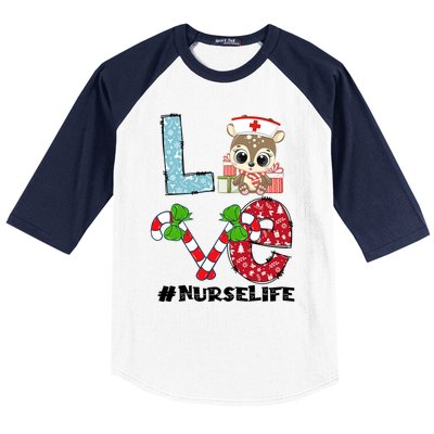 Christmas Nurse Love Nicu Rn Er Santa Reindeer Nurse Xmas Meaningful Gift Baseball Sleeve Shirt