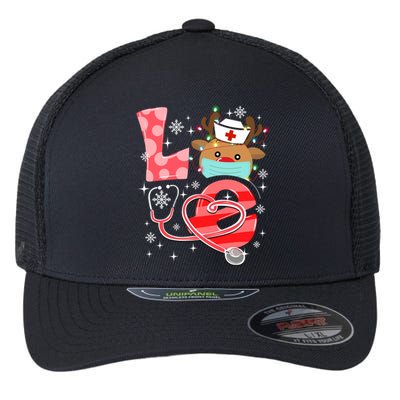 Christmas Nurse Love Nicu Rn Er Santa Reindeer Nurse Hat Elf Gift Flexfit Unipanel Trucker Cap