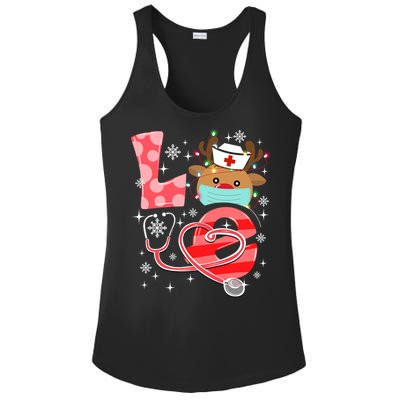 Christmas Nurse Love Nicu Rn Er Santa Reindeer Nurse Hat Elf Gift Ladies PosiCharge Competitor Racerback Tank