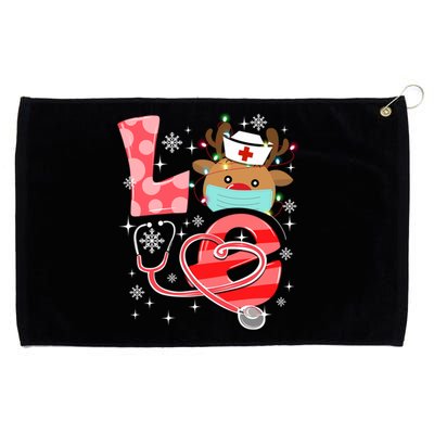 Christmas Nurse Love Nicu Rn Er Santa Reindeer Nurse Hat Elf Gift Grommeted Golf Towel