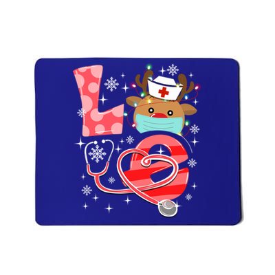 Christmas Nurse Love Nicu Rn Er Santa Reindeer Nurse Hat Elf Gift Mousepad