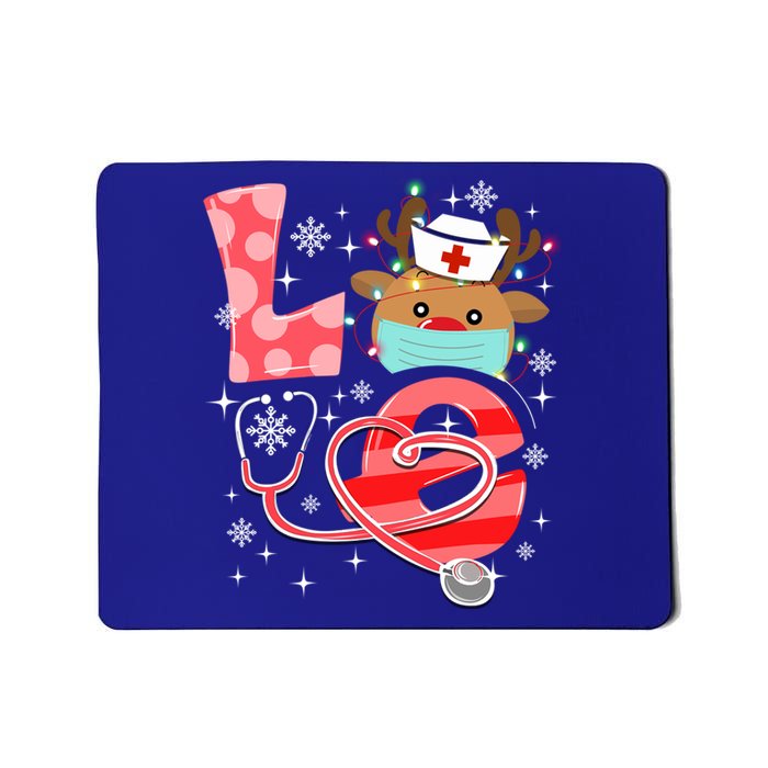 Christmas Nurse Love Nicu Rn Er Santa Reindeer Nurse Hat Elf Gift Mousepad