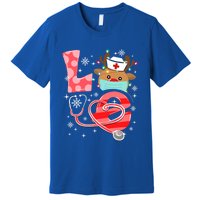 Christmas Nurse Love Nicu Rn Er Santa Reindeer Nurse Hat Elf Gift Premium T-Shirt