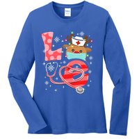 Christmas Nurse Love Nicu Rn Er Santa Reindeer Nurse Hat Elf Gift Ladies Long Sleeve Shirt