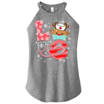 Christmas Nurse Love Nicu Rn Er Santa Reindeer Nurse Hat Elf Gift Women's Perfect Tri Rocker Tank