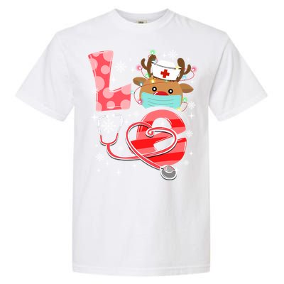 Christmas Nurse Love Nicu Rn Er Santa Reindeer Nurse Hat Elf Gift Garment-Dyed Heavyweight T-Shirt