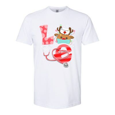 Christmas Nurse Love Nicu Rn Er Santa Reindeer Nurse Hat Elf Gift Softstyle CVC T-Shirt