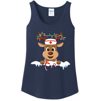 Christmas Nurse Love Nicu Rn Er Santa Reindeer Nurse Hat Elf Ladies Essential Tank