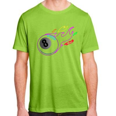 Colorful Neon Lights Eight Ball Billiards Pool Adult ChromaSoft Performance T-Shirt