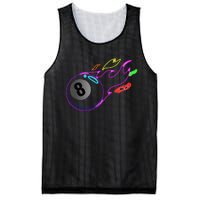 Colorful Neon Lights Eight Ball Billiards Pool Mesh Reversible Basketball Jersey Tank