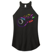 Colorful Neon Lights Eight Ball Billiards Pool Women’s Perfect Tri Rocker Tank