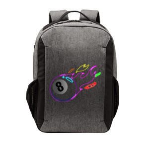 Colorful Neon Lights Eight Ball Billiards Pool Vector Backpack