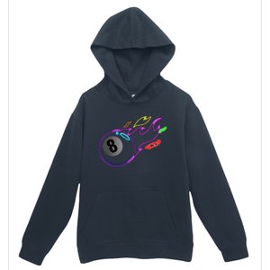 Colorful Neon Lights Eight Ball Billiards Pool Urban Pullover Hoodie