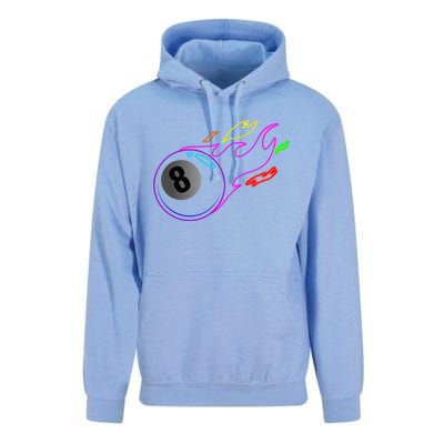 Colorful Neon Lights Eight Ball Billiards Pool Unisex Surf Hoodie