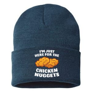 Chicken Nuggets Lover Im Just Here For The Chicken Nuggets Sustainable Knit Beanie