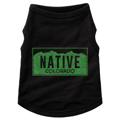 Colorado Native License Plate Distressed Design Colorado Doggie Tank