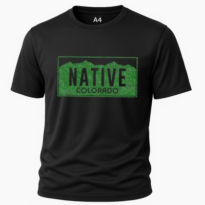 Colorado Native License Plate Distressed Design Colorado Performance Shirt