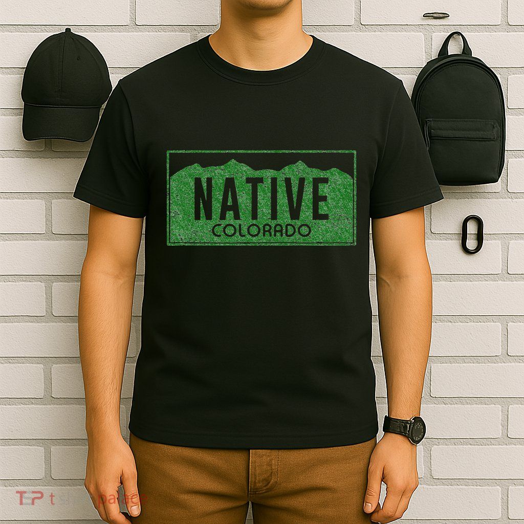 Colorado Native License Plate Distressed Design Colorado T-Shirt