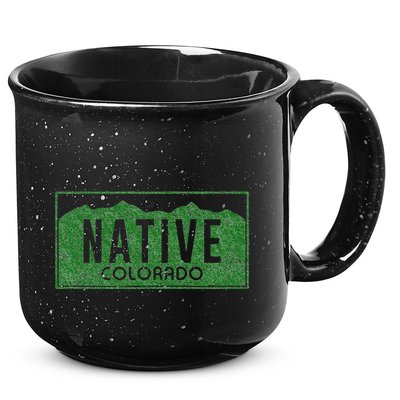 Colorado Native License Plate Distressed Design Colorado 15oz Campfire Ceramic Mug