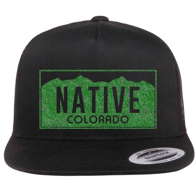 Colorado Native License Plate Distressed Design Colorado Flatbill Hat