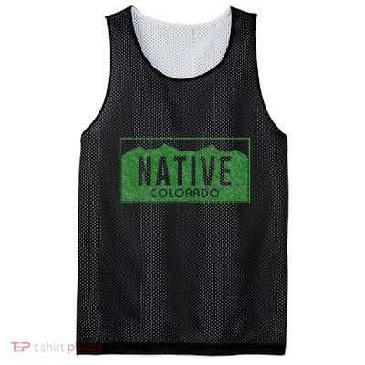 Colorado Native License Plate Distressed Design Colorado Mesh Reversible Basketball Jersey Tank